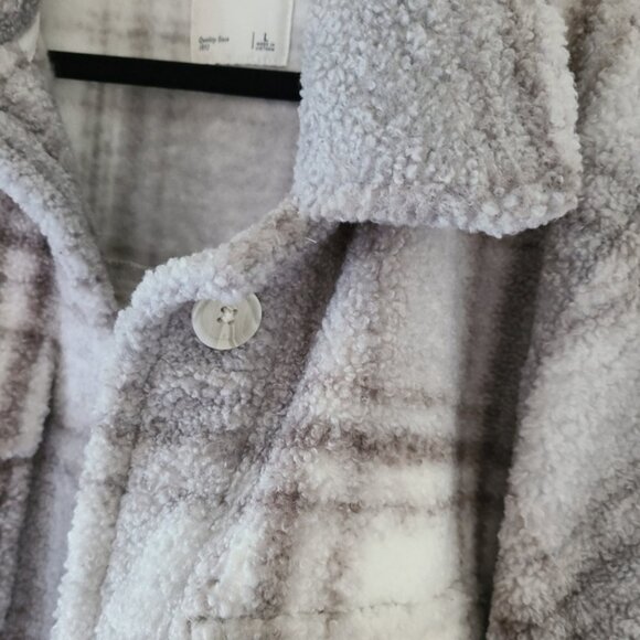 Abercrombie plaid sherpa shirt jacket large - Picture 7 of 16